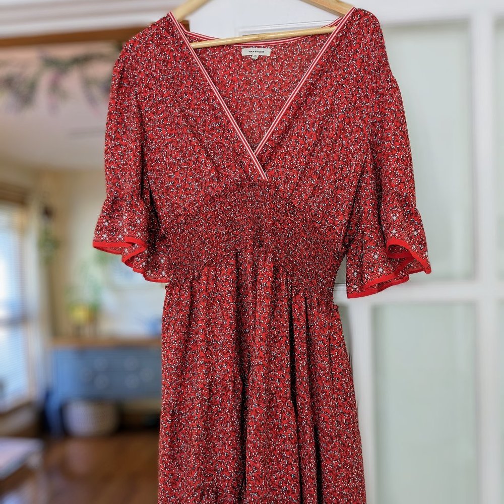 Max Studio Red Midi Dress